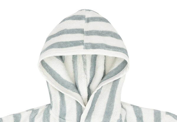 Bademantel Stripe Frottee - Sea Green - GOTS
