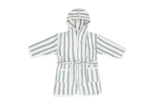 Bademantel Stripe Frottee - Sea Green - GOTS
