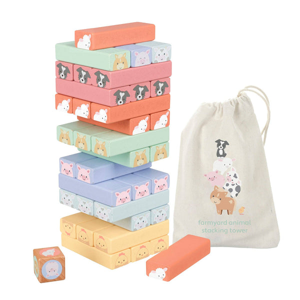 Bauernhof Holztiere Wackelturm