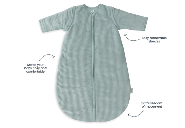 Baby Schlafsack mit Abnehmbaren Ärmeln Rund Rib - Sea Green