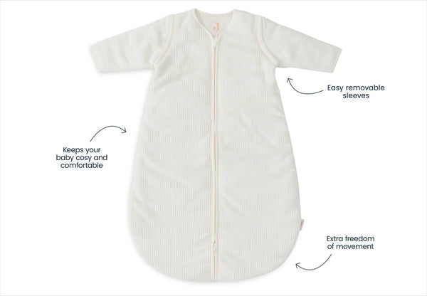 Baby Schlafsack mit Abnehmbaren Ärmeln Rund Rib - Ivory