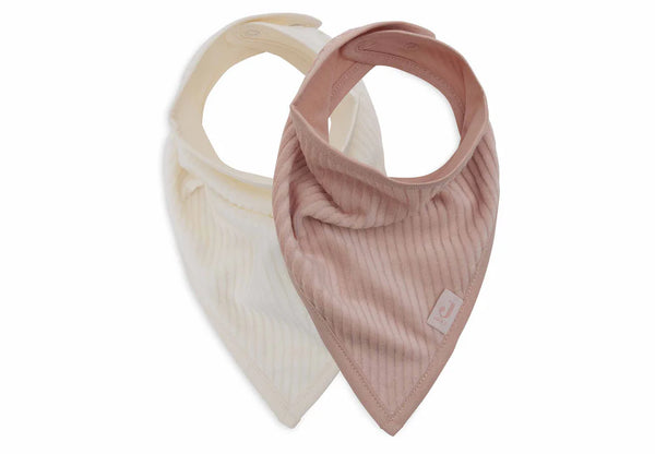 Lätzchen Bandana Velvet Rib - Wild Rose/Ivory - 2 Stück