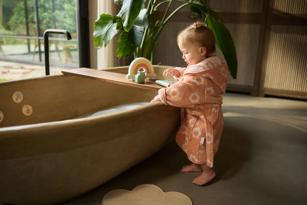 Bademantel - Jacquard Flower - 1-2 Jahre