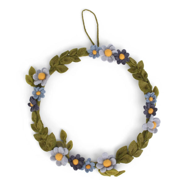 Anemone Kranz Filz - Blue