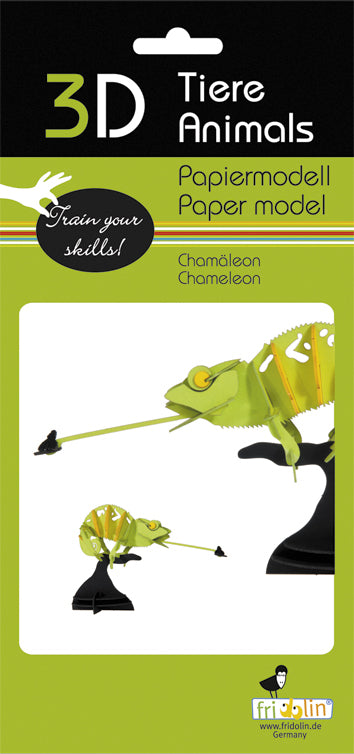 3-D Papiermodell Chamäleon