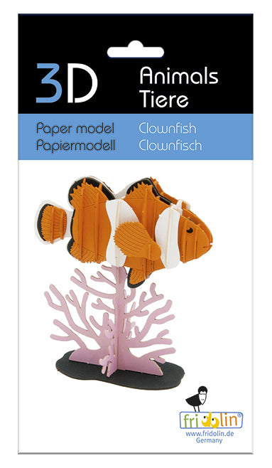 3-D Papiermodell Clownfisch