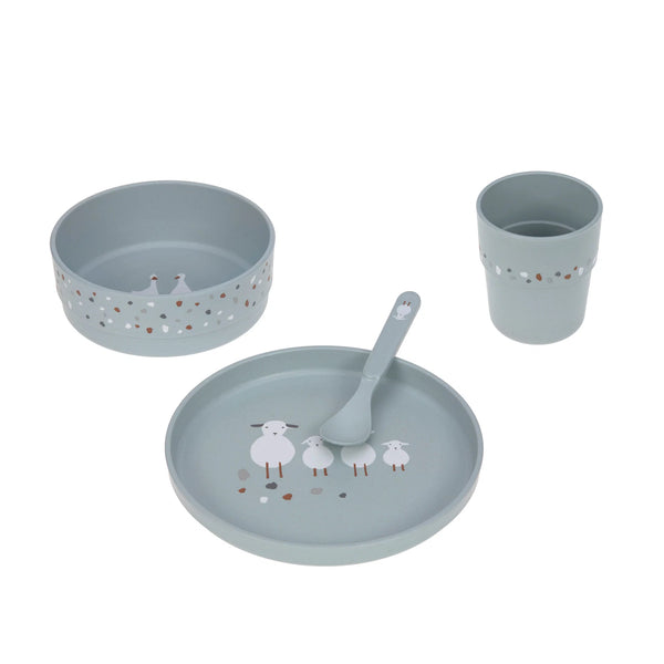 Kindergeschirr Set | Tiny Farm | blue