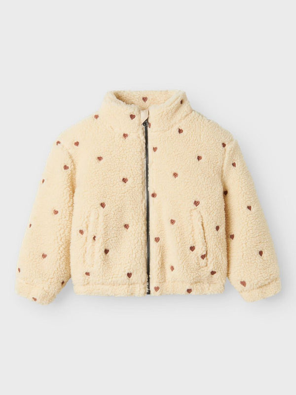 Loose Fit Teddy Jacke Sandshell Hearts