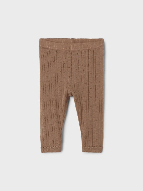 Merino WOOL Baby Leggings Pointelle Beaver