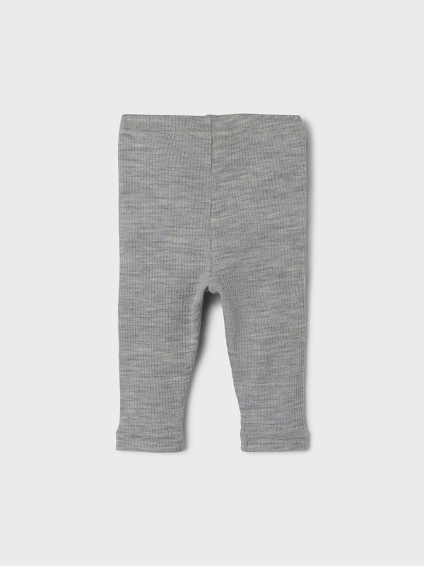 Merino WOOL Baby Leggings Rib Grey Melange