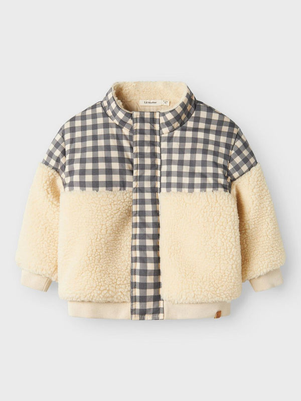 Baby Loose Fit Teddy Jacke Sandshell Check