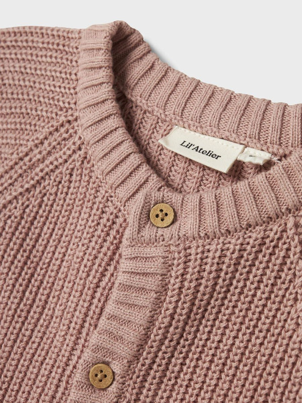 NMNEMLEN LIN LS KNIT CARD LIL NOOS - Rose