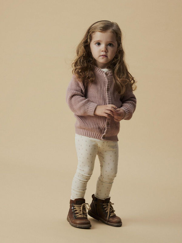 NMNEMLEN LIN LS KNIT CARD LIL NOOS - Rose
