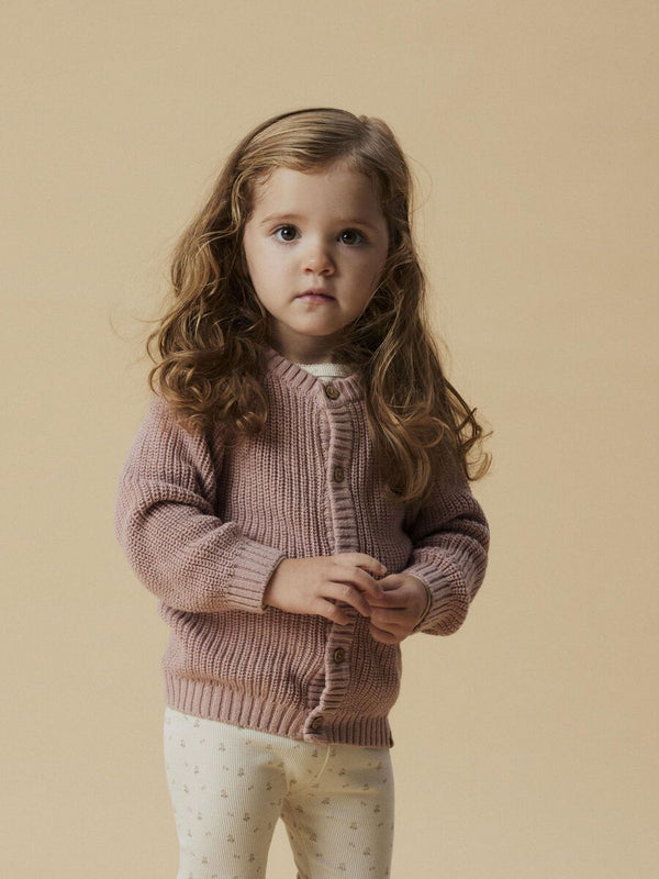 NMNEMLEN LIN LS KNIT CARD LIL NOOS - Rose