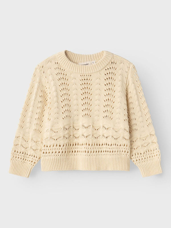 LANGARM STRICKPULLOVER BLEACHED SAND