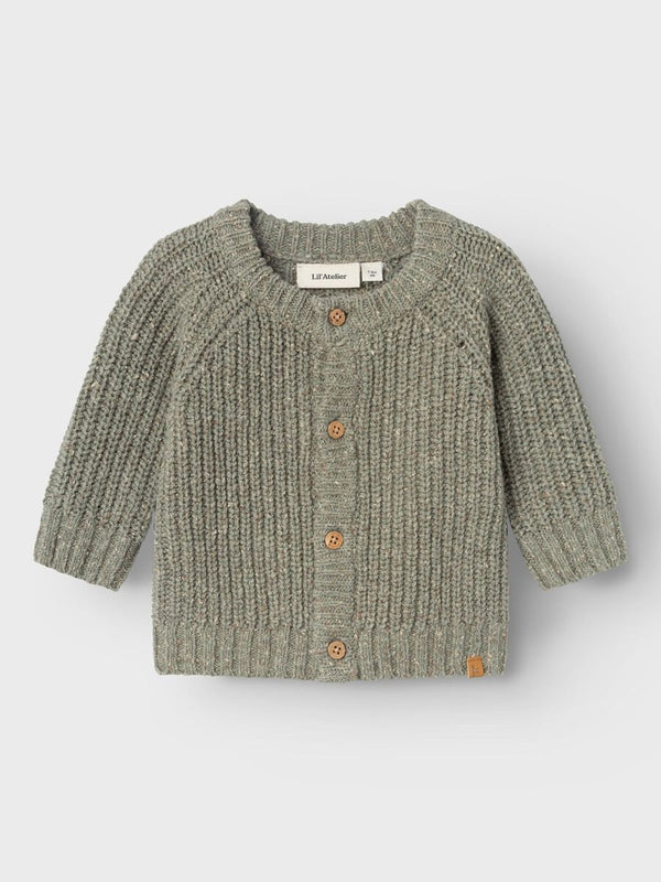 Langarm Wool Cardigan Seagrass