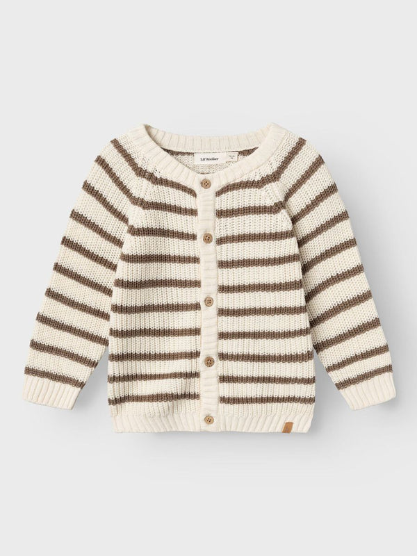 BIO-BAUMWOLL STRICKJACKE Birch Stripes