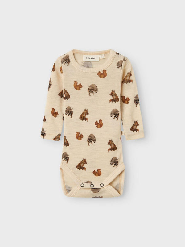 Merino WOOL PRINT Body Forest Animals