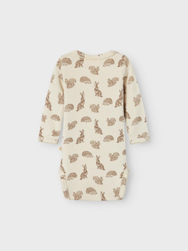 LONG SLEEVED ROMPER Turtledove Forest Animals