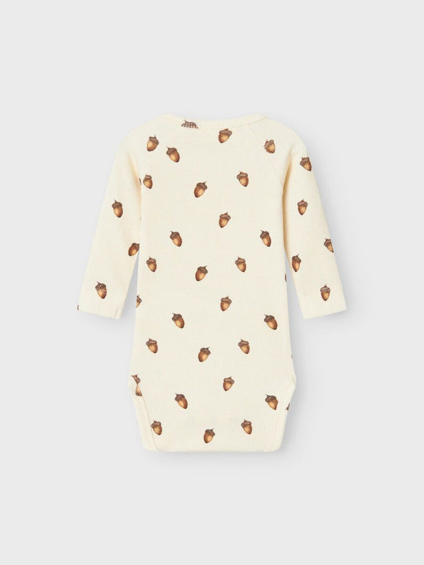 LONG SLEEVED ROMPER Turtledove Acorn