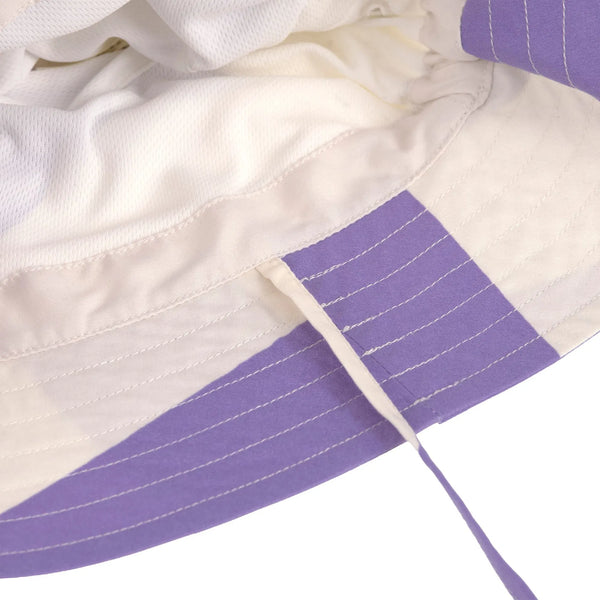 Fischerhut Kinder | UV Schutz | Streifen, Purple Weiß