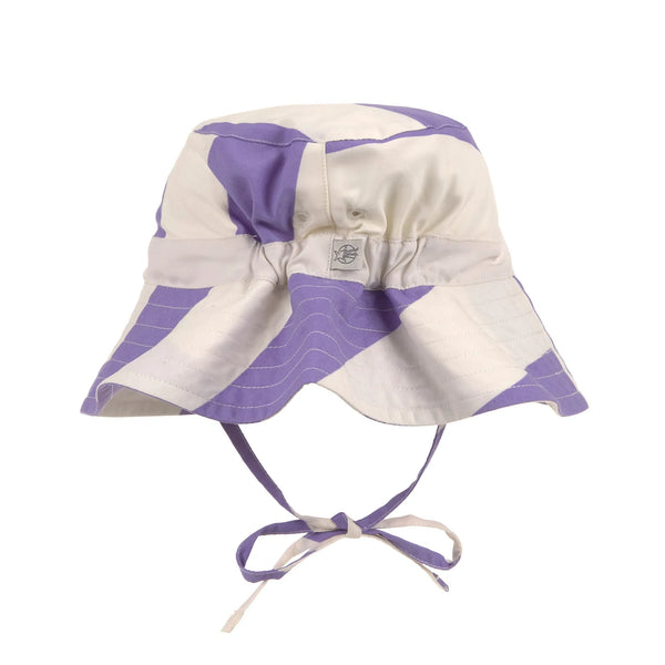 Fischerhut Kinder | UV Schutz | Streifen, Purple Weiß