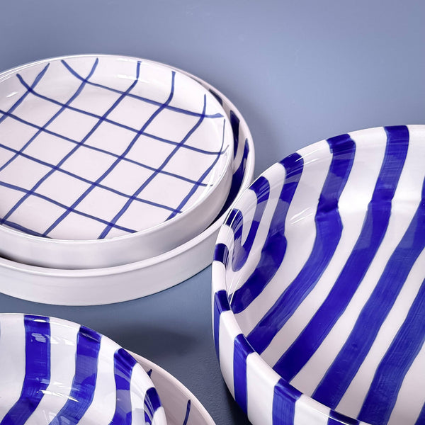 Schale gross  Stripes - mare blue