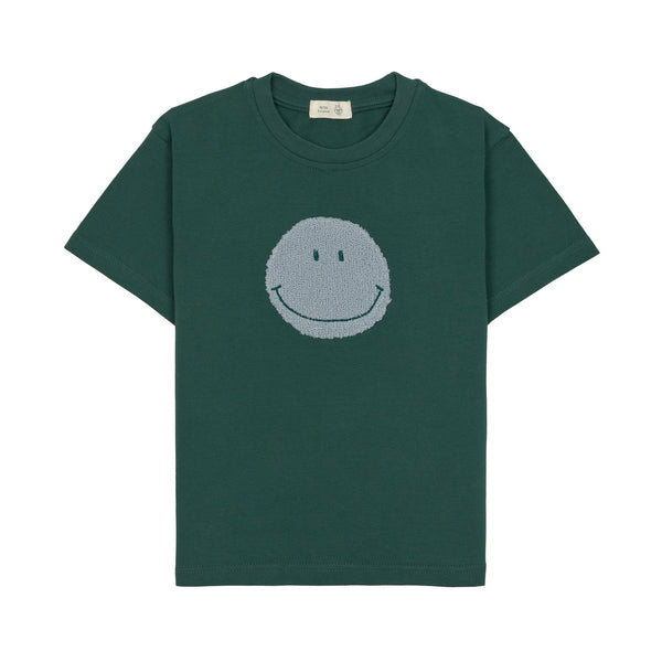 Kinder T-Shirt - Bio Baumwolle, Little Gang, Smile Dunkelgrün