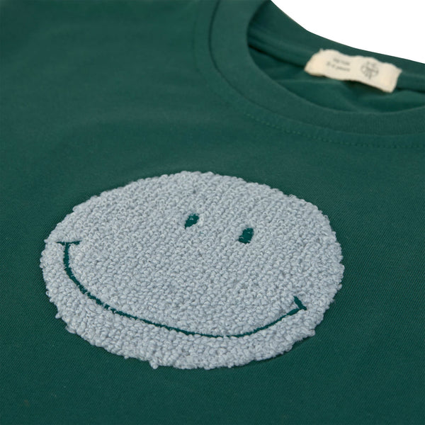 Kinder T-Shirt - Bio Baumwolle, Little Gang, Smile Dunkelgrün