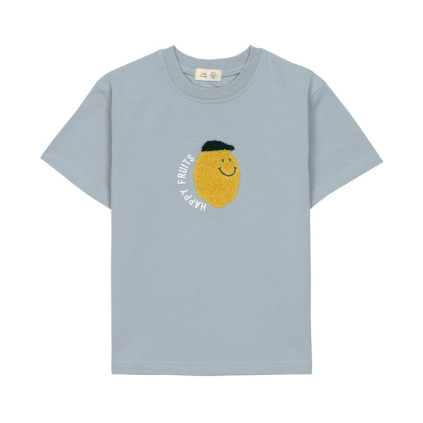 Kinder T-Shirt - Bio Baumwolle, Little Gang, Zitrone Hellblau