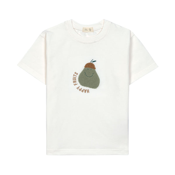 Kinder T-Shirt - Bio Baumwolle, Little Gang, Birne Weiß