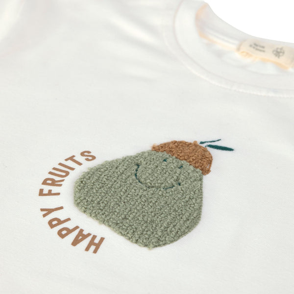 Kinder T-Shirt - Bio Baumwolle, Little Gang, Birne Weiß