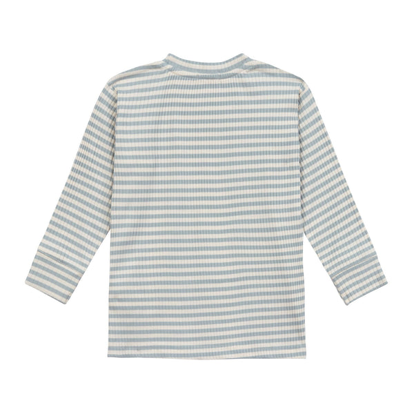 Kinder Langarm Shirt gerippt - Little Gang, Smile Hellblau