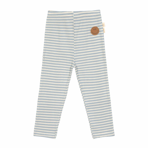 Leggings Kinder - Gerippt, Little Gang, Smile Hellblau