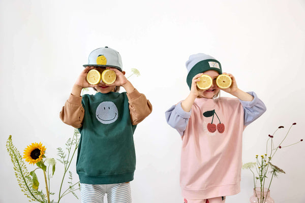 Leggings Kinder - Gerippt, Little Gang, Smile Hellblau