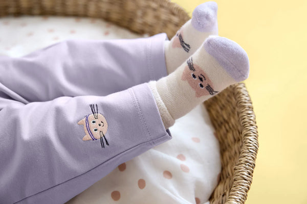 Baby Socken Frottee 3er Set - Bio Baumwolle, Katze