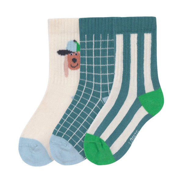 Tennissocken Kinder 3er-Set - Bio Baumwolle, Hund