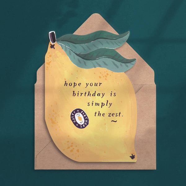 Lemon Zest Geburtstagskarte | Lustige Geburtstagskarten | Wortspielkarten