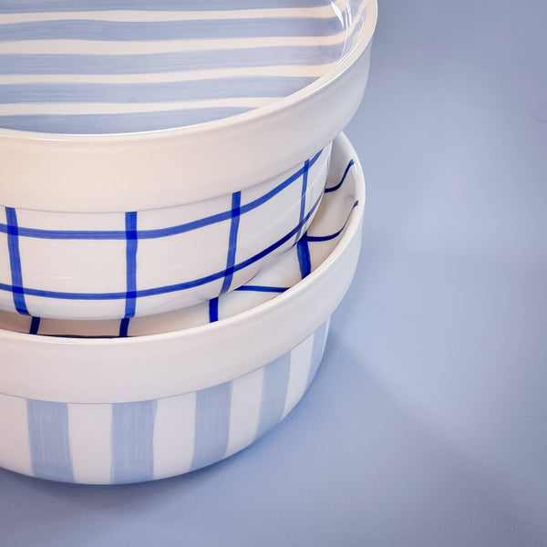 Schale gross  Stripes - morning azzurro