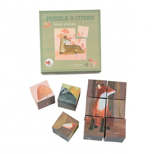 PUZZLE CUBES 9 PCS FOREST