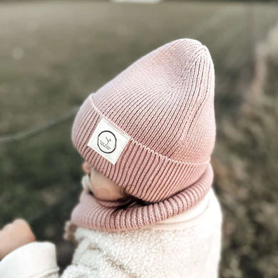 Organic Knit Beanie - Dusty Rose