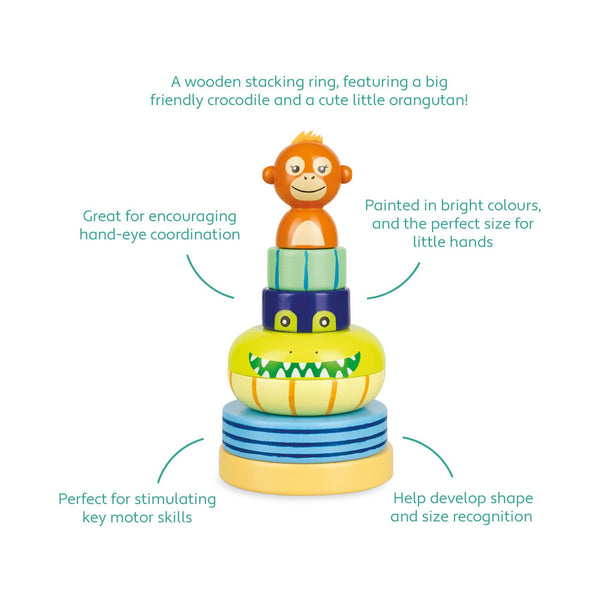 Jungle Animals Stapelring aus Holz