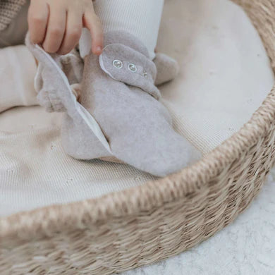Organic Fleece Booties - Taupe Melange