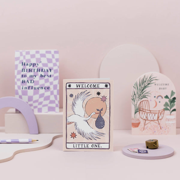 Stork New Baby Card | Geschlechtsneutrale Babykarten | Adoption