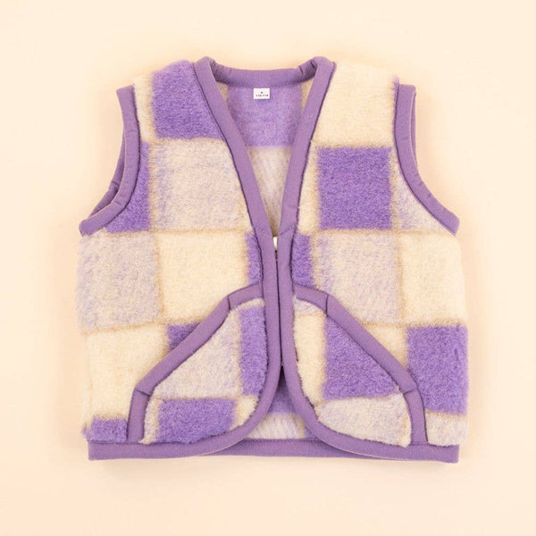 Kinderweste Wool Block Violett