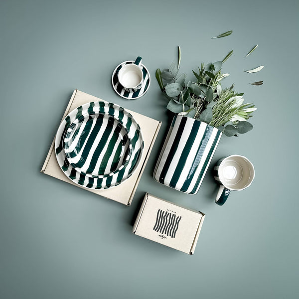 Espresso  Stripes - gentle green (2er Set - 4 Teile)