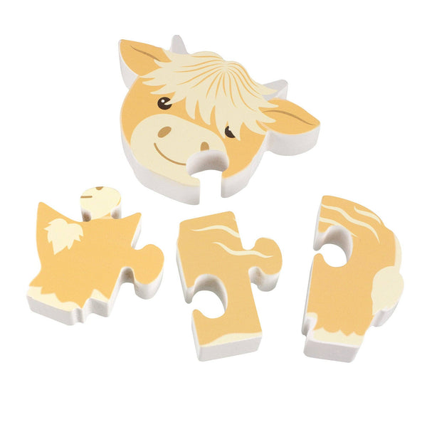 Holzpuzzle Highland Cow