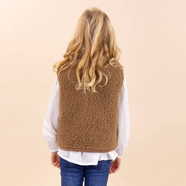 Wollcardigan mit Knopf Kinder braun