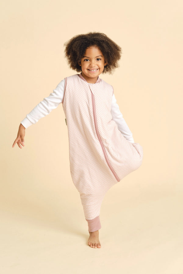 Schlafsack mit Füßen - Vichy Pink - TOG 1