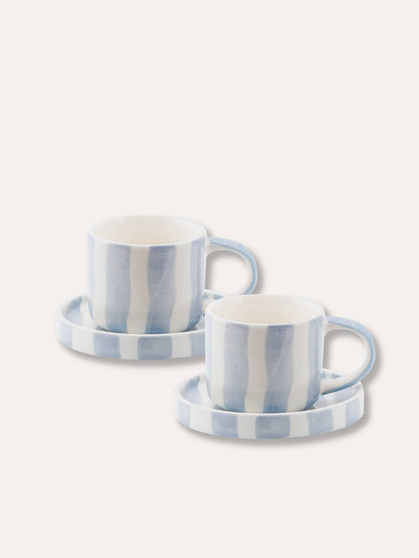 Espresso  Stripes - morning  azzurro (2er Set - 4 Teile)